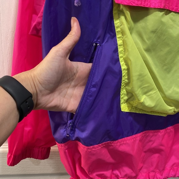 Vintage 80s 90s Neon Colorblock Windbreaker Pullover DKP Sport Mode Unisex - Picture 8 of 13
